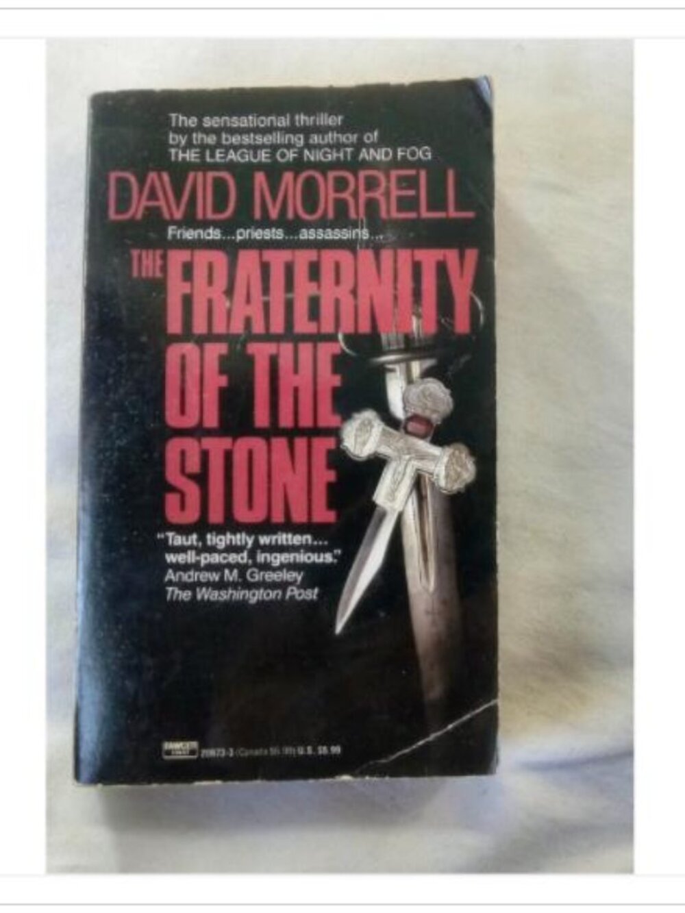 The Fraternity of the Stone David Morrell 1991 Ninth Printing Paperback Book